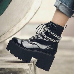 Black Platform Ankle Boots